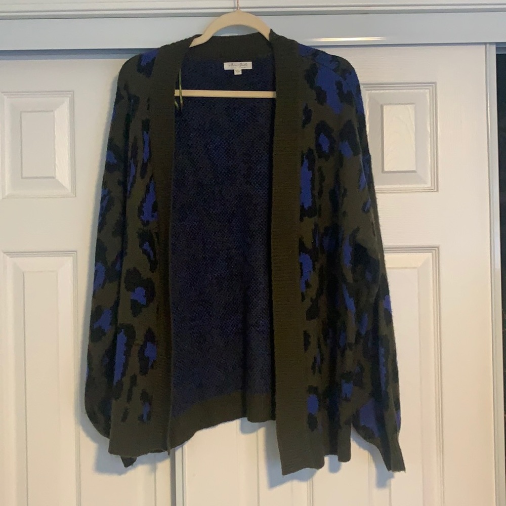 Leopard print knit sweater